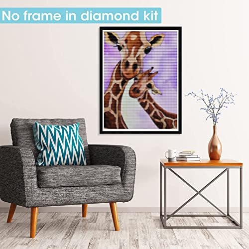 ПАВЕЛО 5Д Дијамантски комплети за сликање за возрасни жирафа, тркалезна целосна вежба дијамантска уметност животни слики слика