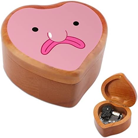 Розова дупка риба риба дрвена музичка кутија срце облик на ветровито музичко кутија гроздобер дрвена часовна музичка кутија подароци