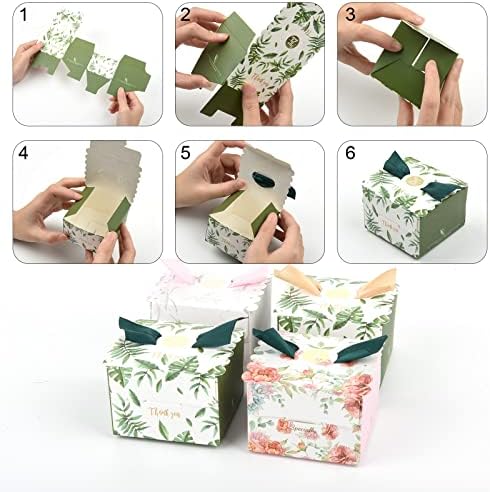 BeautyFlier 12pcs мини куфер Фаворит кутија забава миризба за бонбони кутии кутии хартија DIY со златни панделки за свадбени невестински туш
