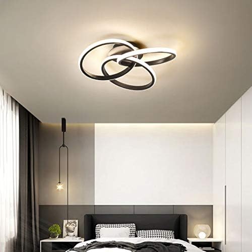 KFJBX LED тавански светлос лесен декор за спална соба дневна соба црвена монтирање таванот ламба со 3 прстени трпезариска маса канцеларија за