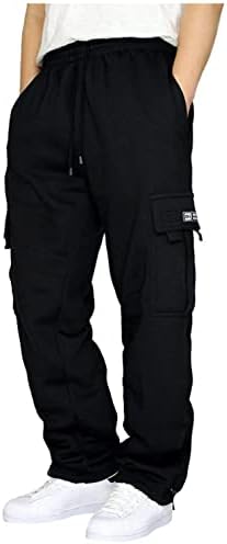Мажи лесни џемпери со џебови лабави се вклопуваат во зашеметување на панталони класични основни карго -влечење преголема панталона што