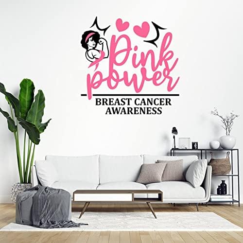 Розова моќност на рак на дојка за рак на дојка винил wallид декларална розова лента налепници за wallидови се борат против