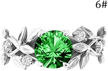 2023 година Нови дијамантски свадбени прстени Вине транспарентен цветен женски сребрен лист цвет подароци прстени со кои се совпаѓаат прстени диносаурус