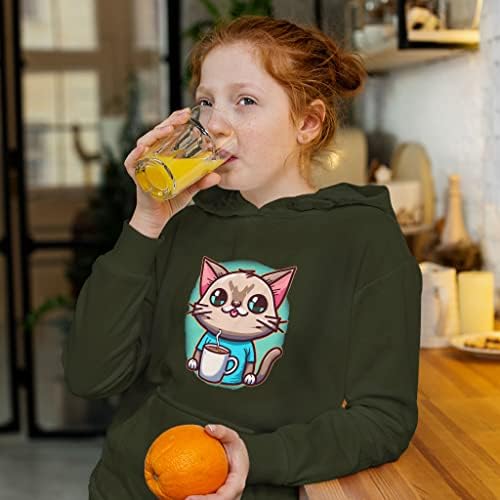 Cat Cafe Chafe Kids 'Sponge Fleece Hoodie - Смешна детска худи - качулка за цртани филмови за деца