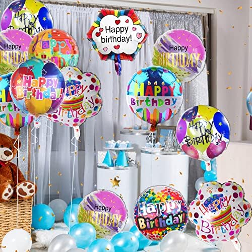 32 ПАРЧИЊА Среќен Роденден Алуминиумска Фолија Балони-18 Инчен Круг Хелиум Лебдечки Милар Балон За Роденденски Забави Украси