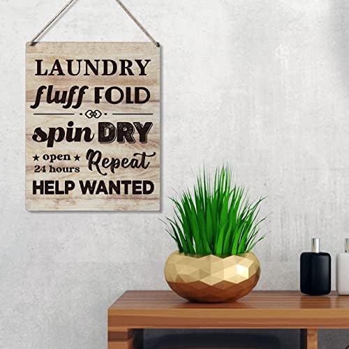 Знак за перење Подарок фарма куќа за перење алишта, преклопена вртење, суво дрвена висечка знак, плакета рустикална wallидна уметност украс за