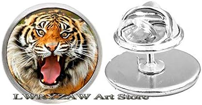 Тигар Брух, тигар пин, накит од тигар, пински уметнички подарок за мажи за жени, природа брош, М94