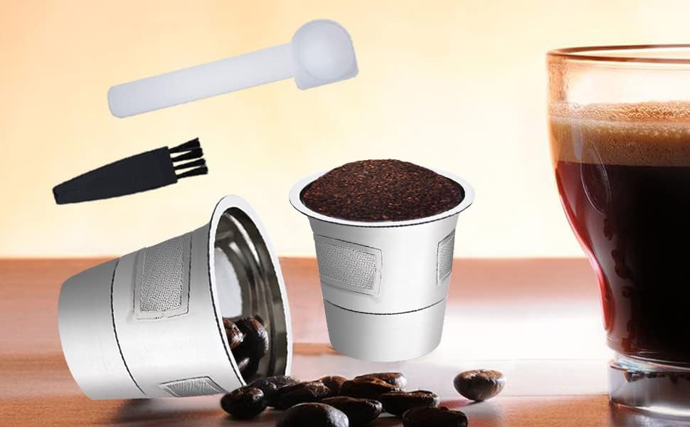 Купови за еднократно користење за Keurig K-Cup 2.0 и 1.0 производител на кафе, пополнети парчиња за филтрирање, не'рѓосувачки челик