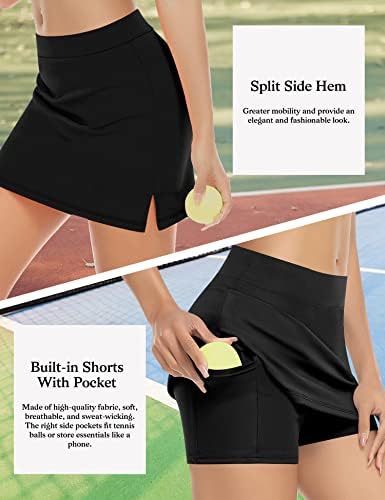 Тениски здолништа со ганадо за жени со џебови од шорцеви голф атлетски скици со високи половини што трчаат здолниште тренингот обична