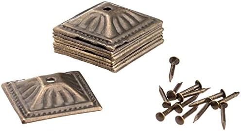 ygqzm 10pcs 21x21mm Антички бронзено железо тапацир за накит за нокти кутија кутија софа декоративна тактичка столче за декоративен мебел