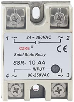 Uncaso Solid State Relay SSR 10AA 25AA 40AA AC Контрола AC бела школка Едно фаза без влез на пластично покритие AC 90-250V