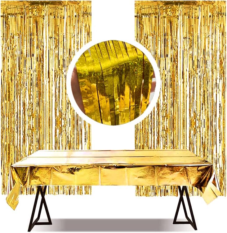 Златна лимба, златна фолија завеса за забава Фото