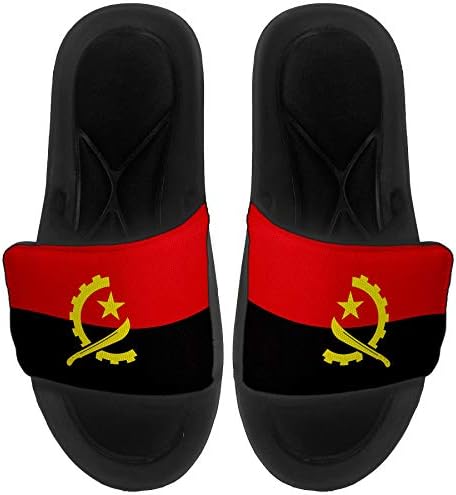 ExpressitBest Pushioned Slide -On сандали/слајдови за мажи, жени и млади - знаме на Ангола - знаме на Ангола