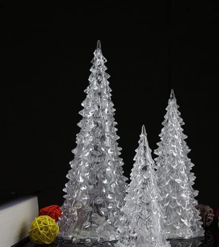Yylsj LED осветли елка предводени акрилни новогодишни елки мини Божиќ ноќни светли Божиќни украси Декорација на детски светлечки играчки шарени