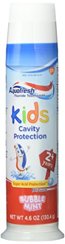 Паста за заби за деца со флуорид со тројна заштита, Bubblemint, 4,6 мл, 130,4 g, пакет од 3