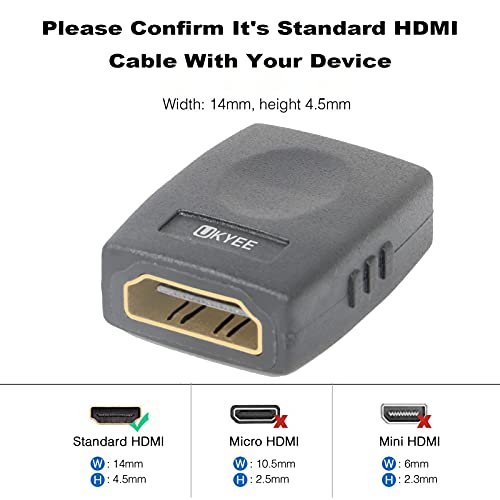 HDMI Спојка HDMI Женски На Женски Конектор 4K HDMI На HDMI Адаптер 2 Пакет, 3d 4K HDMI Екстендер Компатибилен СО HDTV ROKU