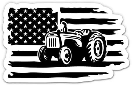 Американски налепници за трактори на земјоделци - 2 пакувања од 3 налепници - водоотпорен винил за автомобил, телефон, шише со вода,
