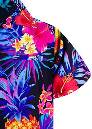 Кралот Камеха Хавајска кошула за мажи Фанки случајно копче надолу многу гласно шорт -црвнев унисекс палмшадо