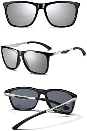 Поларизирани очила за сонце за мажи Алуминиумски очила за сонце што возат правоаголни очила за сонце за мажи/жени