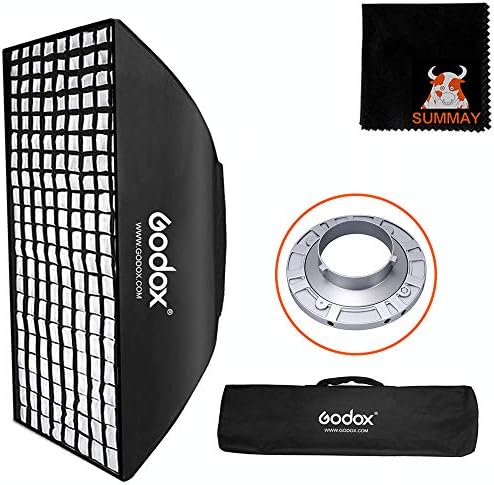 Godox 80x120cm / 31 x47 Shoneycomb Grid Softbox Bowens Mount for Shooting Flash Speedlite