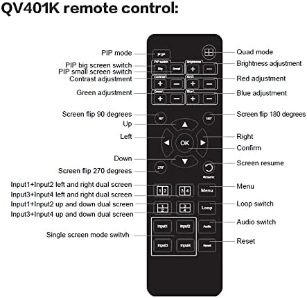 XOLORspace QV401K KVM 4K 60HZ HDMI 4x1 Quad Мулти-Гледач Поддржува Rs232 Контрола И PIP
