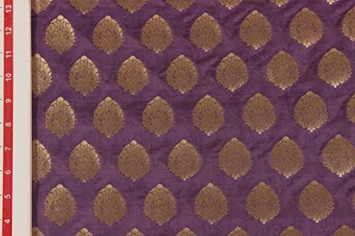 Дизајн Количка Светло Виолетова Златна Цветни Мотиви Свила Брокат Ткаенина за Уметност &засилувач; Занаети, САМ, Шиење, И Други