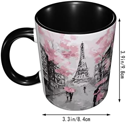 Yrebyou Париз улица Ајфелова кула кафе чаша 11oz керамички чај чај за жени мажи роденденски подароци канцеларија домашна микробранова смешна