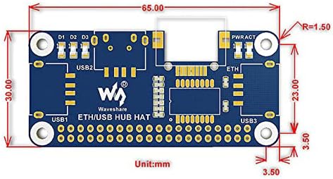 Mookeenone Plug & Play 3x USB 2.0/1.1 Ethernet на RJ45 Hub Extension Board+Micro USB конектор поставен за Raspberry Pi Zero