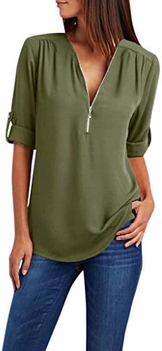 Ilugu женски обични долги ракави со долги ракави околу вратот лабава тунична маица блуза врвови 2x кошула жени