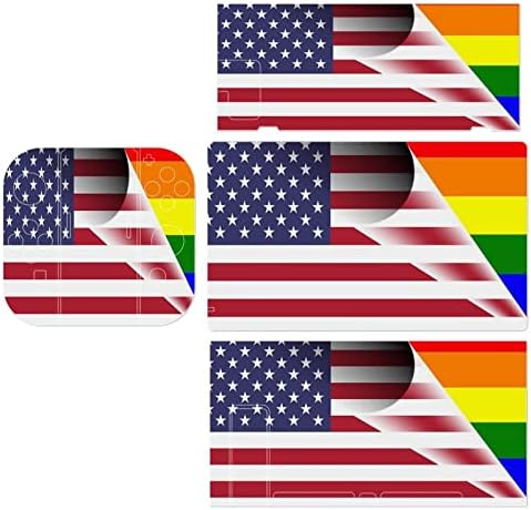 Американско знаме ЛГБТК гордост Виножито знаме со целосен поставен прекинувач налепници Прилагодени прилично шема заштитна кожа анти-гребење