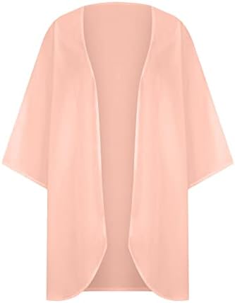 Womenените шифон шал случајна лабава цврста боја кимоно кардиган 2022 модна лесна нередовна кошула на полите врвови