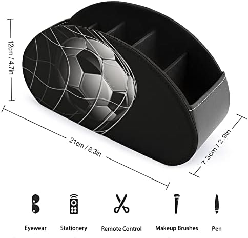 Фудбалска топка на држач за далечински управувач со црна телевизија со 5 оддели PU Fore Chapers Tesk Caddy Storage Cox