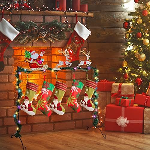 Осветлен држач за божиќни порибувања стојат закачалки модерни весели Божиќ верувајте дека елк количка за слободно поставување на држачи за