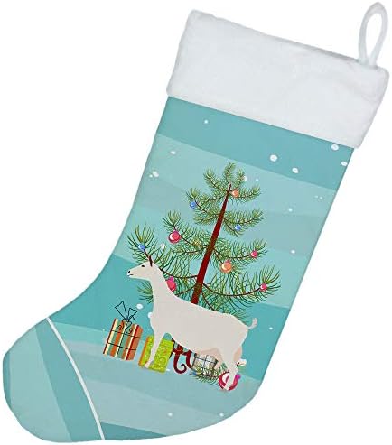 Богатства на Каролина BB9256CS SAANEN GOAT CHRISTHR CHRISTHR CHRISTHOR, TEAL, камин што виси чорапи Божиќна сезона забава Декорации