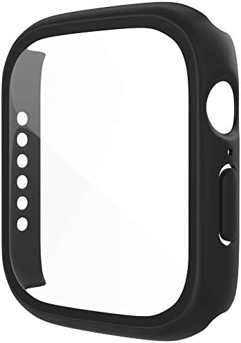 [4 пакет] Ексклузиви компатибилни со кутија Apple Watch 44mm, целосна покриеност на браник за покривање со заштитник на екранот за мажи жени