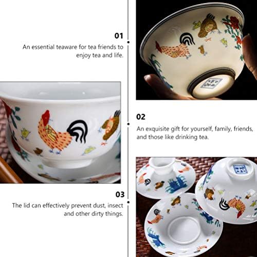Хемотон Кинески чај сет чај сад поставува кинеска чаша чај со капаче и чинија керамички кунг фу чаши чај Традиционален чај чај чај сет