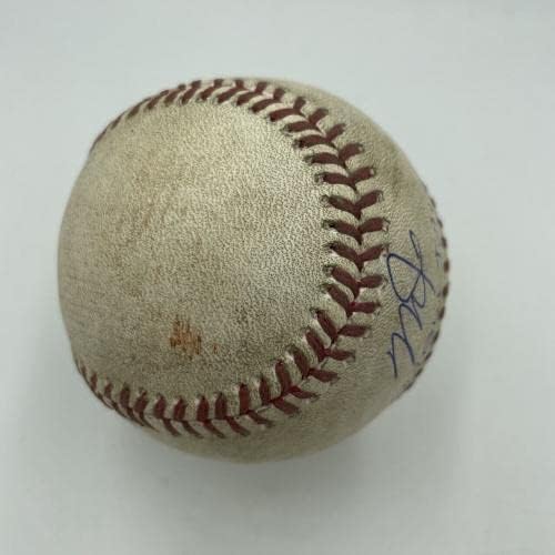 Дебита на Мајк Пастрмка МЛБ користеше потпишана испишана бејзбол 7-8-2011 MLB автентична-игра во MLB користени бејзбол
