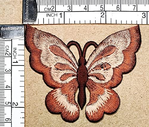 Kleenplus прилично пеперутка инсекти цртан филм закрпи кафеава пеперутка закрпи извезени закрпи за облекување фармерки јакни капаци ранец за