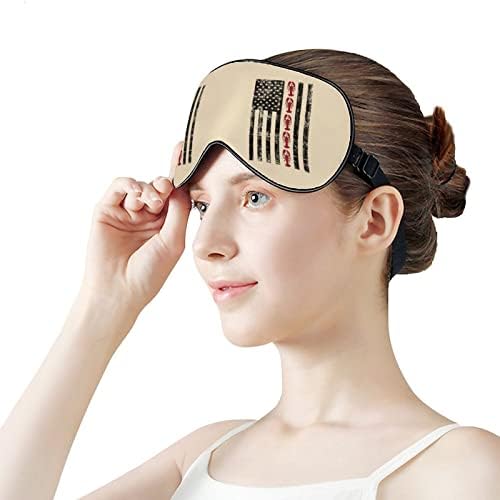 Јастог во САД знаме маска за спиење лесна маска за слепи маска за очи со прилагодлива лента за мажи жени