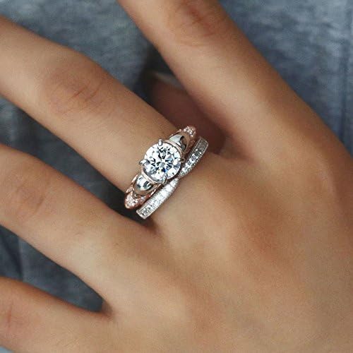 Paweena Fashion 925 Silver White White Sapphire Gem Gem Wedding Подароци череп прстен постави жени накит
