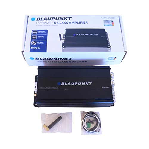 Blaupunkt AMP1804BT Audio Audio 4-Channel Class D Amplifier 1600W со Bluetooth засилувач со целосен опсег.