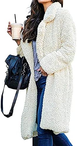 Зимски палто Foviguo, јакна со долги ракави за ракави за жени едноставна пад долга паб -патент цврста боја пуфтер јакна топло топло