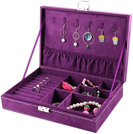HEEQING AE205 CUBOID RING DISPLATE DOX, обетки за украси за накит за складирање со куќиште за складирање на накит со високи велур