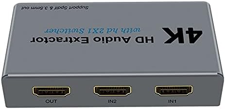 Конектори 4k 30hz Екстрактор 2x1 Прекинувач Поддршка Spdif 3.5 mm HDMI - Компатибилен Стерео Конвертор Адаптер За Лаптоп -