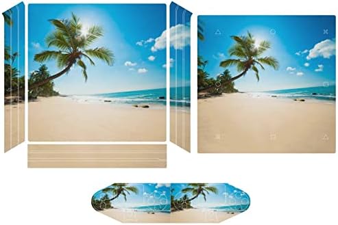 Хаваи Тропска Плажа Симпатична Налепница Заштитник На Кожата Тенок Капак ЗА ПС-4 Тенок/ПС-4 Про Конзола &засилувач; 2 Контролер