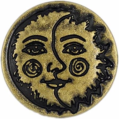 Безерија 12 парчиња Сонце Месечина на лицето симбол метални копчиња за шипки. 20мм
