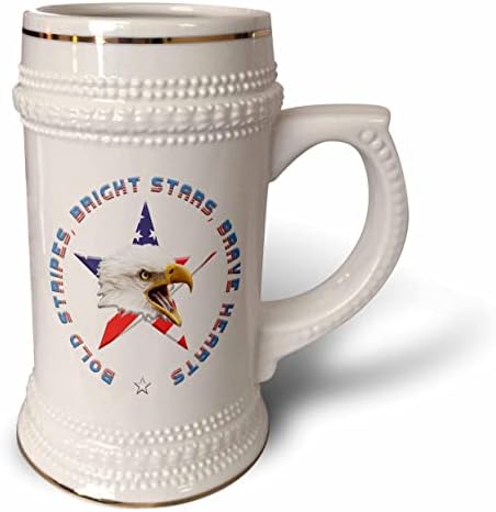 3дроуз Ѕвезда, знаме НА САД, орел. Патриотски подарок Задебелени ленти, храбри. - 22оз Штајн Кригла