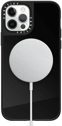 Casetify Огледало Случај Magsafe Компатибилен за iPhone 12 Про Макс-Црно На Црно