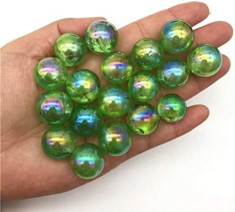 Ертиујг Хусонг306 1 ПЦ 16-19мм Зелена титаниум аура Електропласирачки кварц Кратарски сфера топки заздравуваат природни камења и