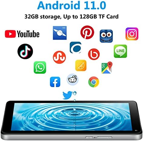 Таблета kunwfnix Android 11, 7 инчи фаблет таблети подлога со 3 GB RAM 32 GB ROM, Quad Core, 2MP+5MP двојна камера, USB Type-C,
